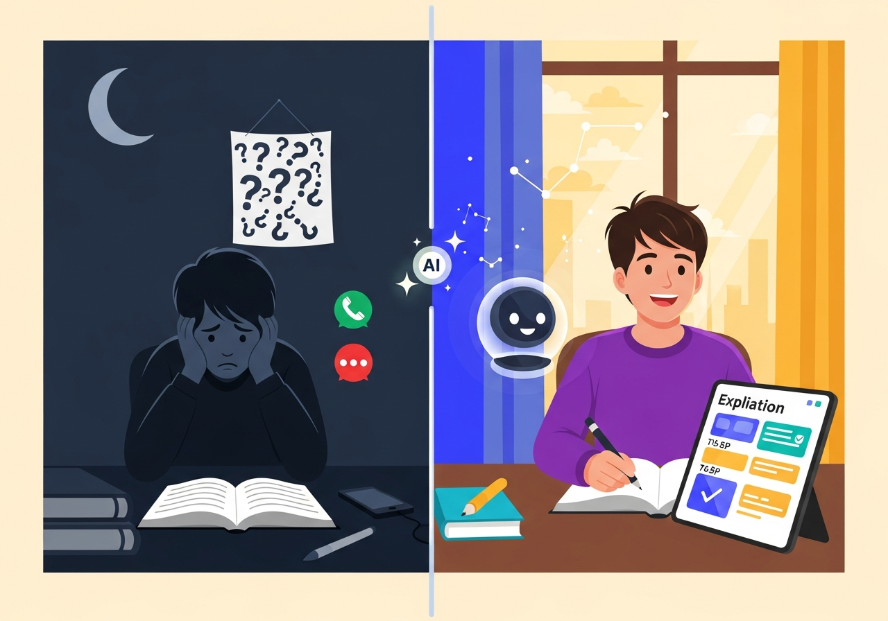 So sánh học một mình vs học với AI Study Buddy