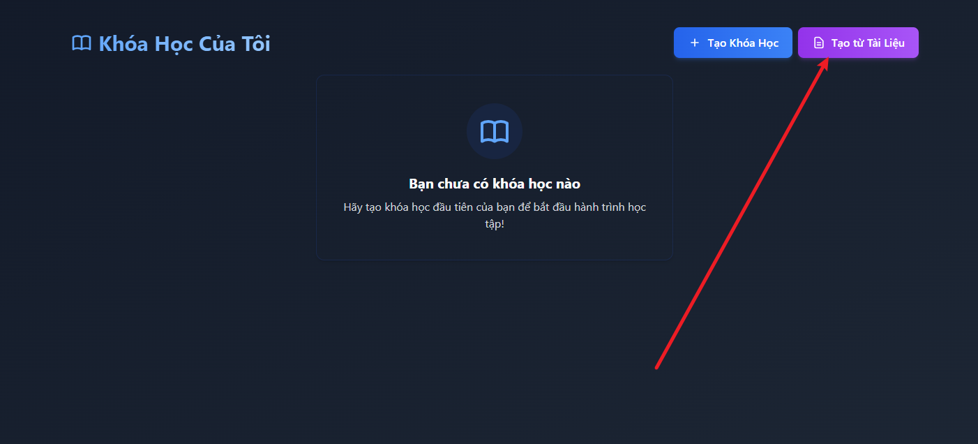 Modal chọn cách tạo khóa học