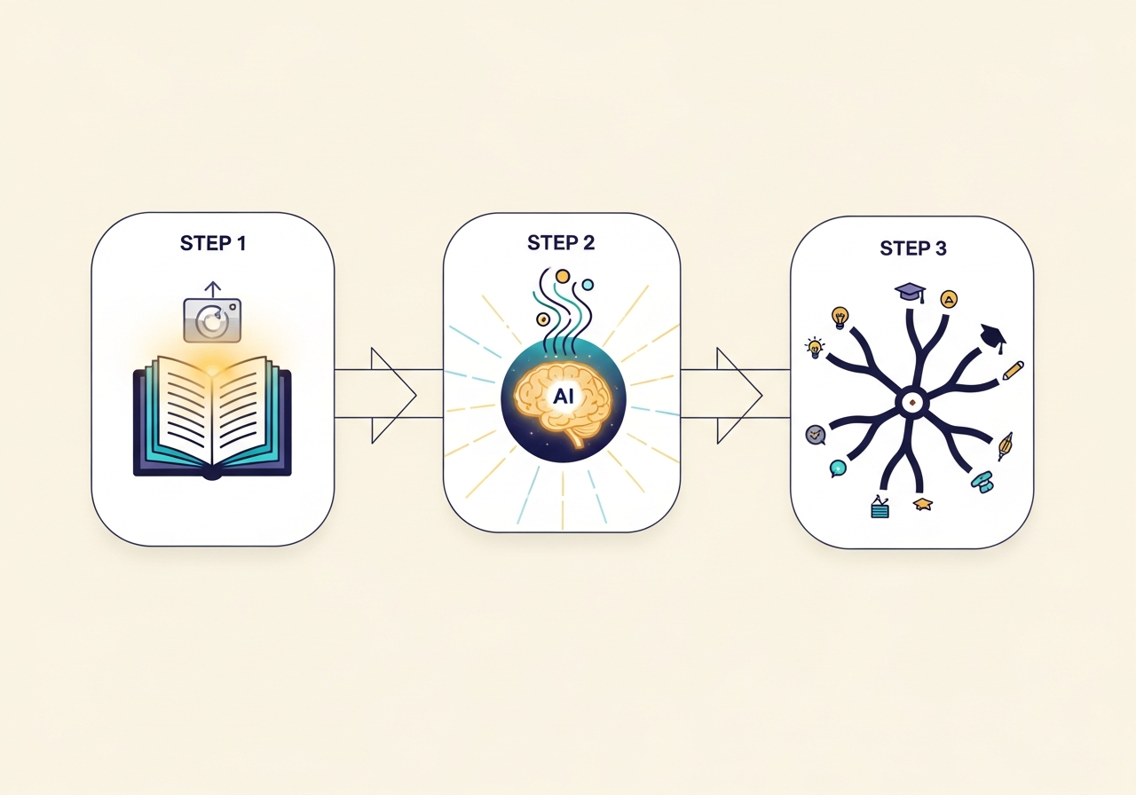Workflow 3 bước AI sinh mind map từ chương SGK